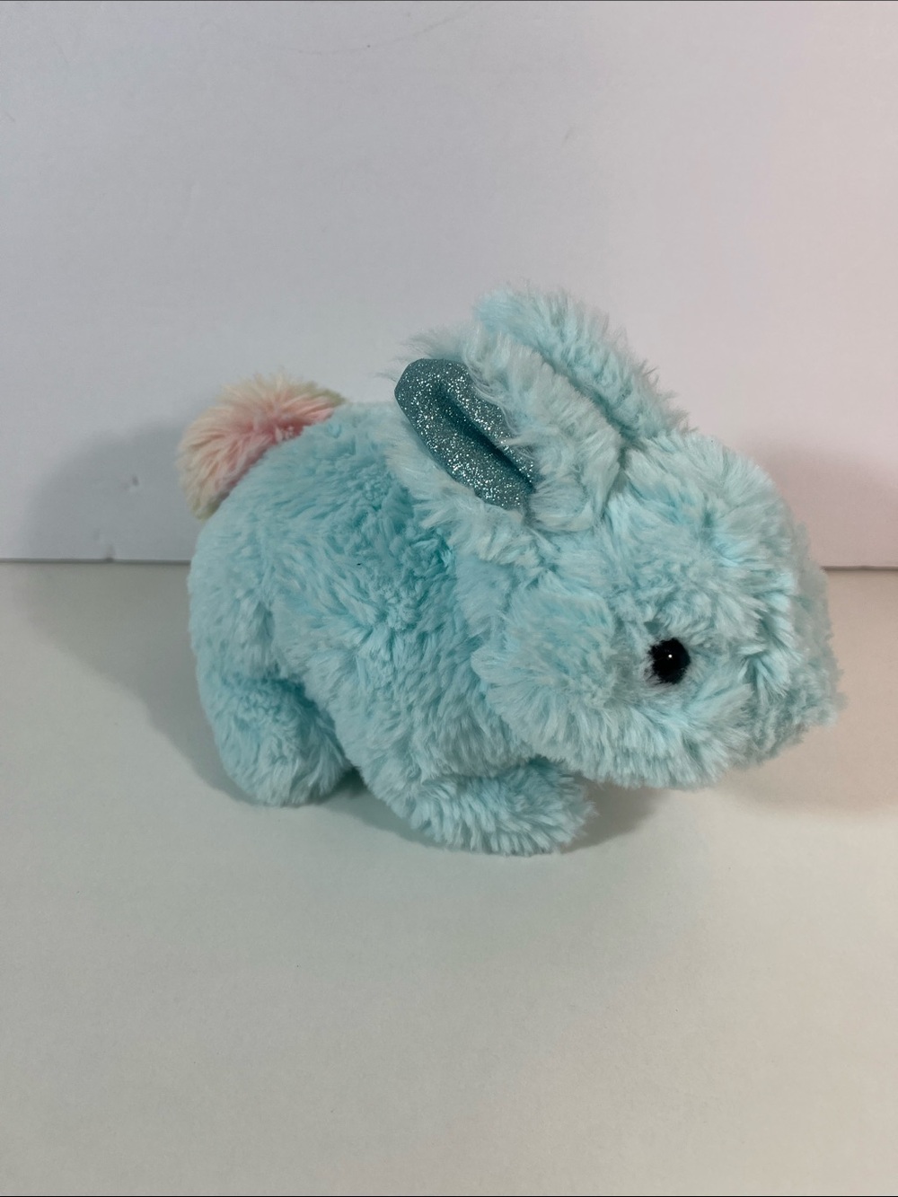 FAO Schwarz Plush Bunny Toy in Light Blue